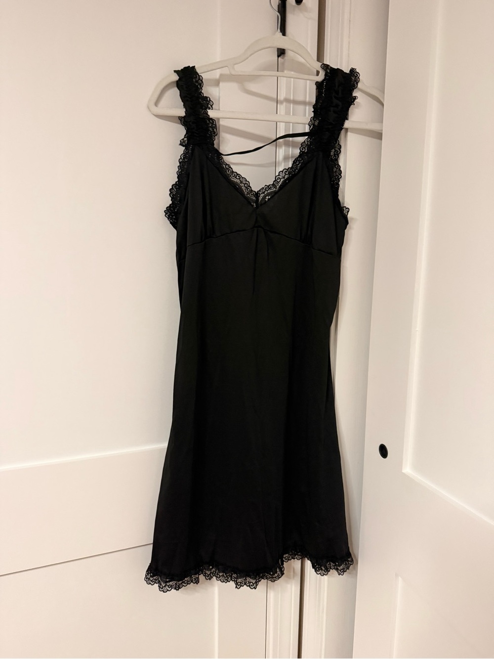 Women's Black Lace-Trim Slip Dress never worn